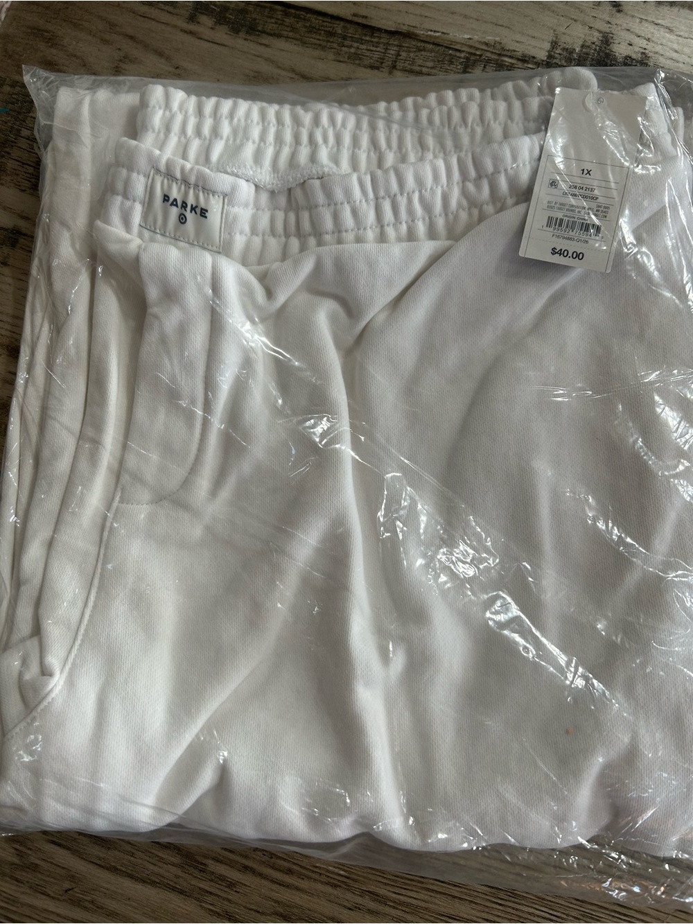 Parke x Target plus size 1X boxer sweatpants White sold out pockets NWT